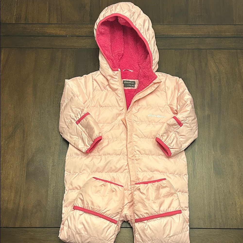 Eddie Bauer Pink Kids Puffer Down One Piece